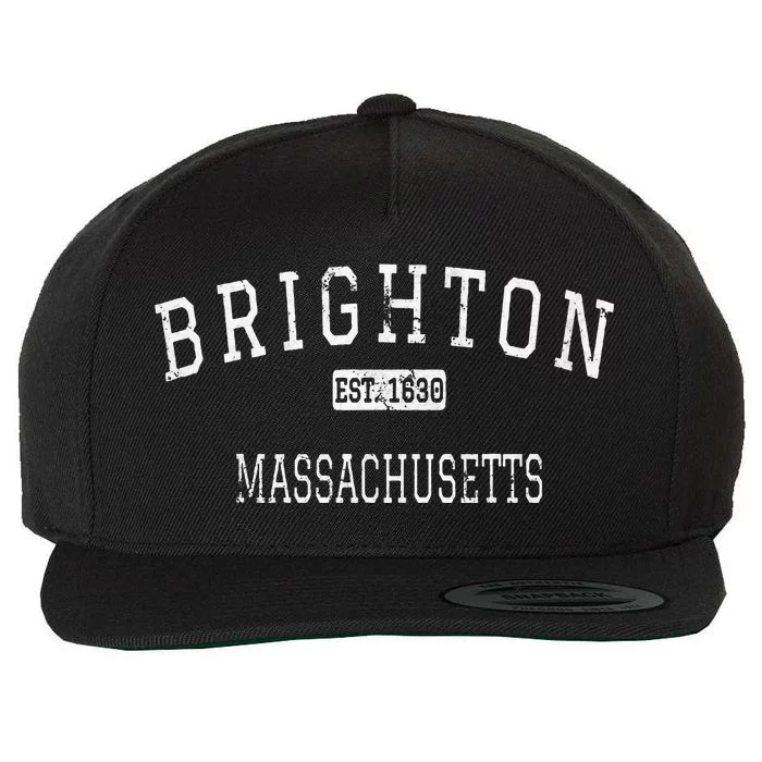 Brighton Massachusetts Boston MA Vintage Wool Snapback Cap