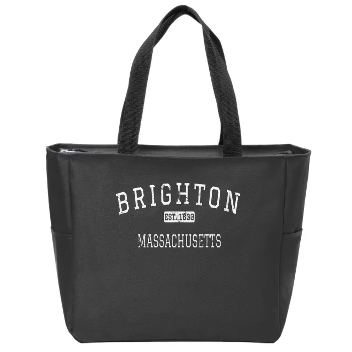 Brighton Massachusetts Boston MA Vintage Zip Tote Bag