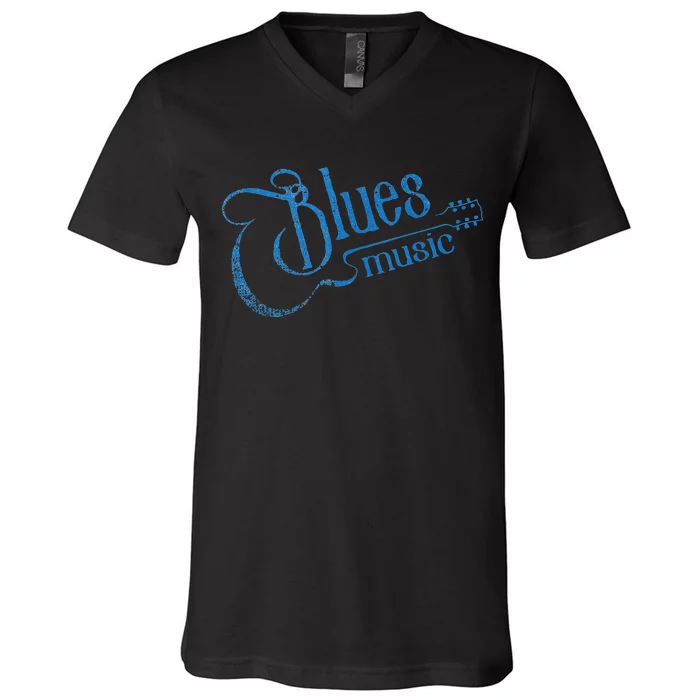 Blues Music Blues Lover Musician Guitarist Guitar Player V-Neck T-Shirt