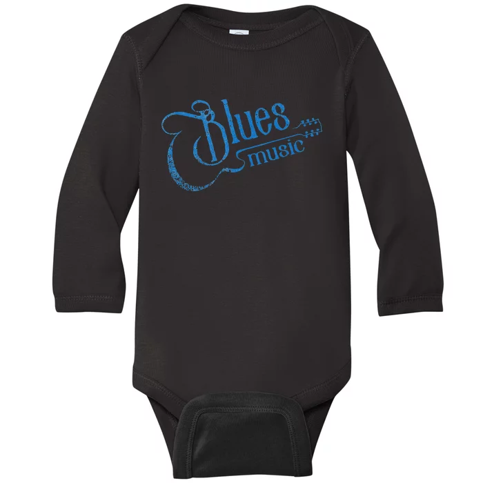 Blues Music Blues Lover Musician Guitarist Guitar Player Baby Long Sleeve Bodysuit