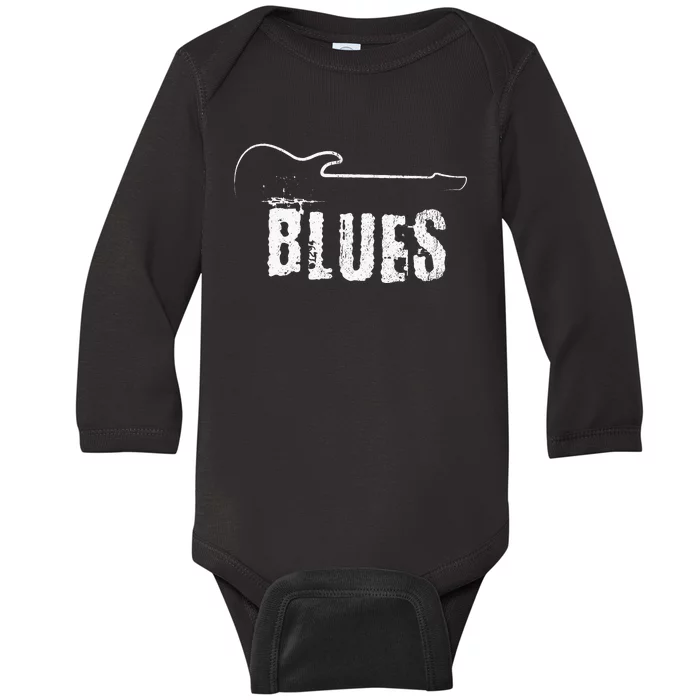 Blues Music Blues Guitar Vintage Baby Long Sleeve Bodysuit