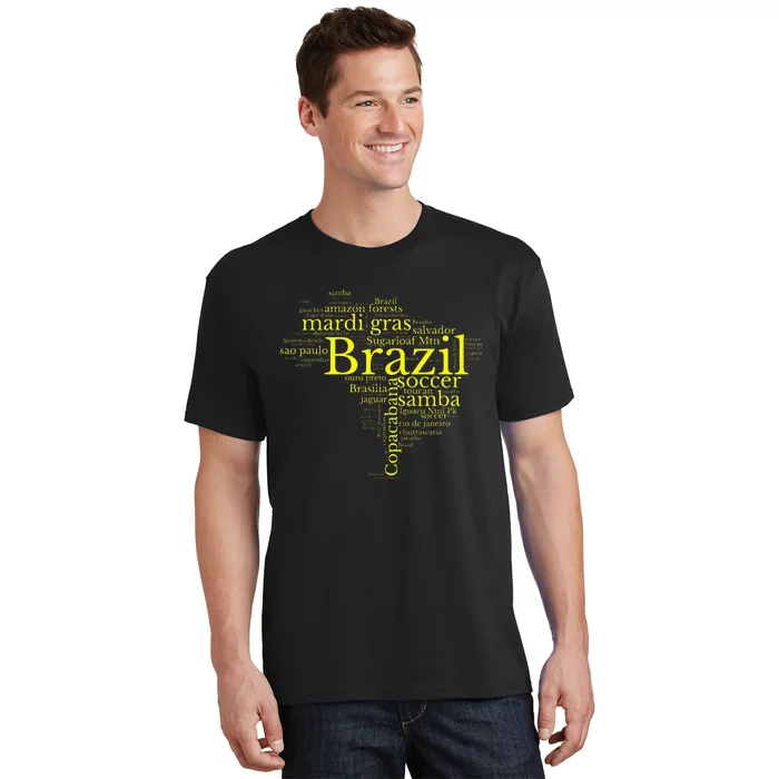 Brazil Map Brazilian Soccer Copacabana Brasil Men Women Gift T-Shirt