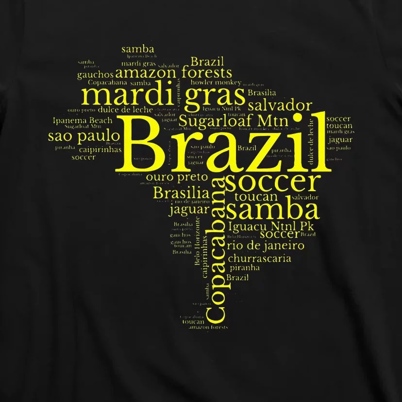 Brazil Map Brazilian Soccer Copacabana Brasil Men Women Gift T-Shirt