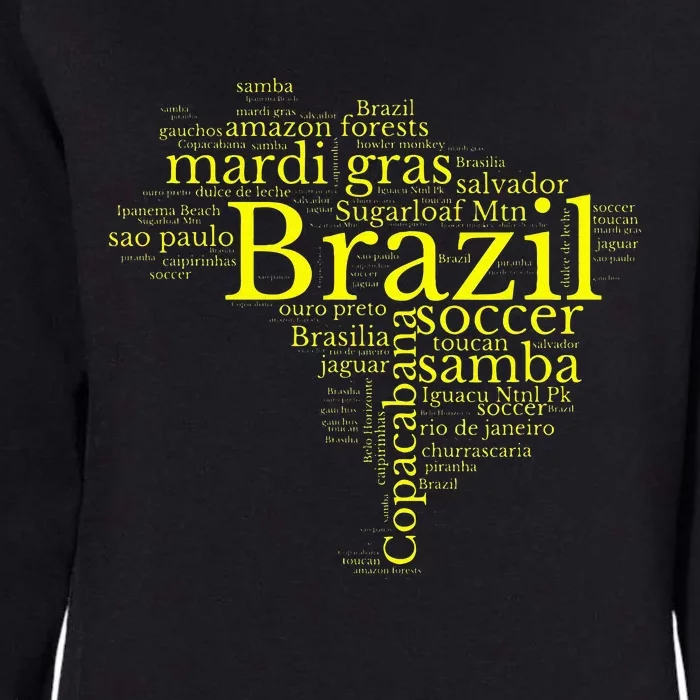 Brazil Map Brazilian Soccer Copacabana Brasil Men Women Gift Womens California Wash Sweatshirt