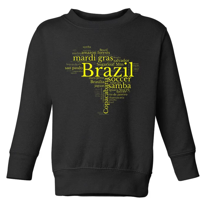 Brazil Map Brazilian Soccer Copacabana Brasil Men Women Gift Toddler Sweatshirt