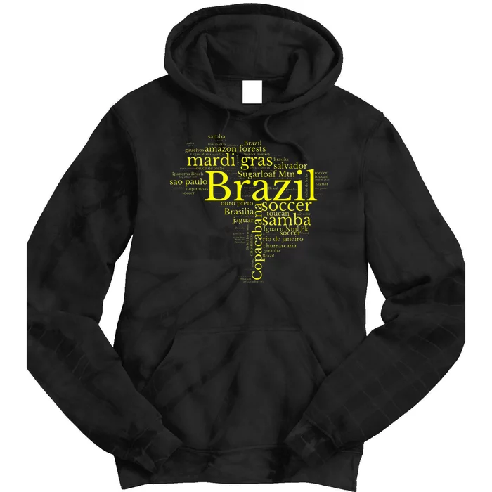 Brazil Map Brazilian Soccer Copacabana Brasil Men Women Gift Tie Dye Hoodie