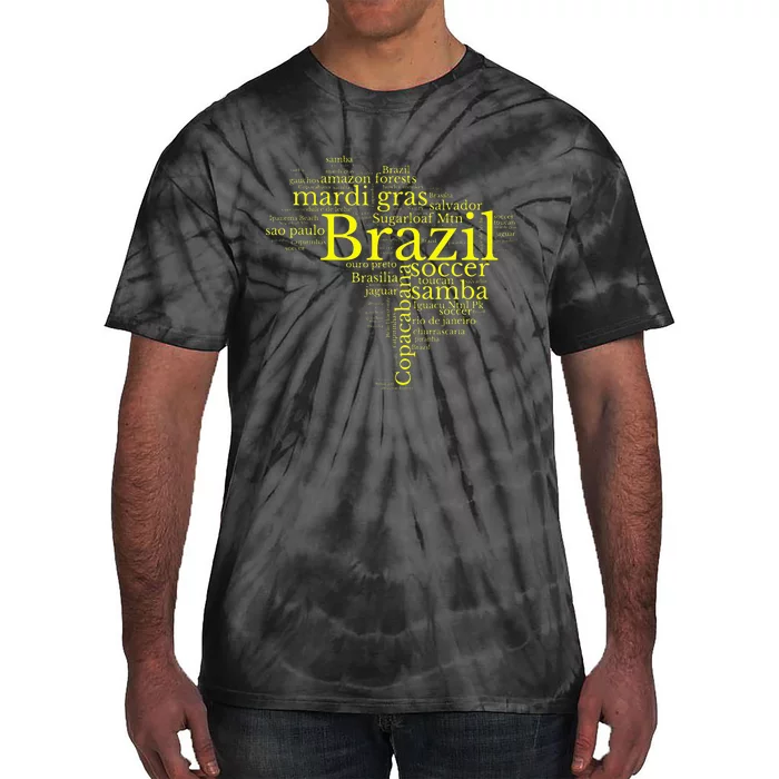 Brazil Map Brazilian Soccer Copacabana Brasil Men Women Gift Tie-Dye T-Shirt