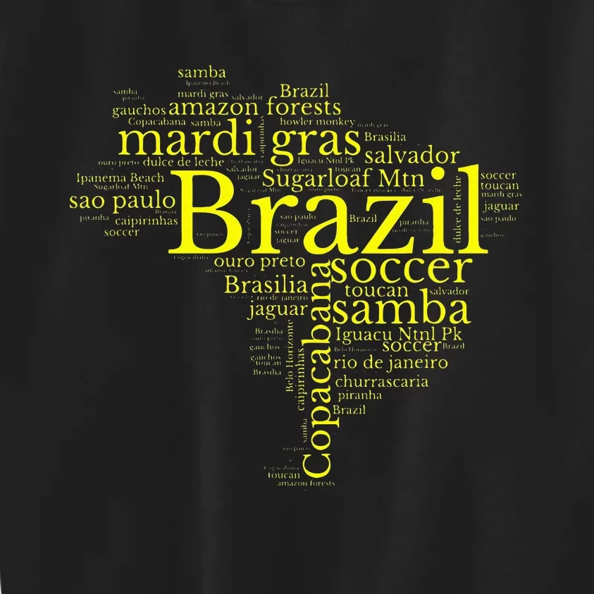 Brazil Map Brazilian Soccer Copacabana Brasil Men Women Gift Kids Sweatshirt