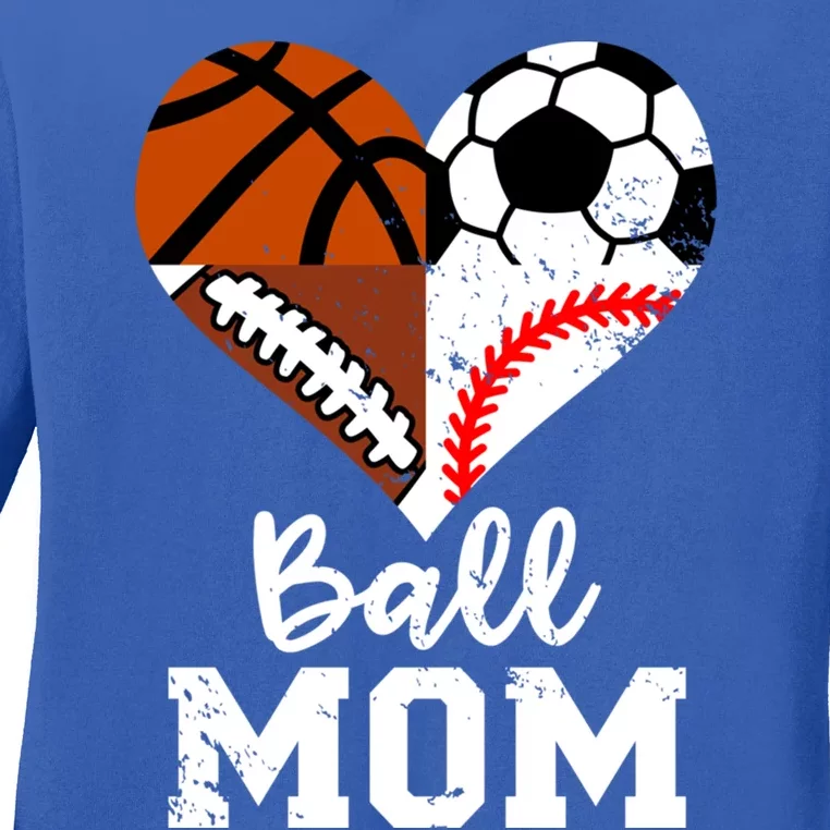 Baseball Mom Basketball Football Gift Ladies Long Sleeve Shirt