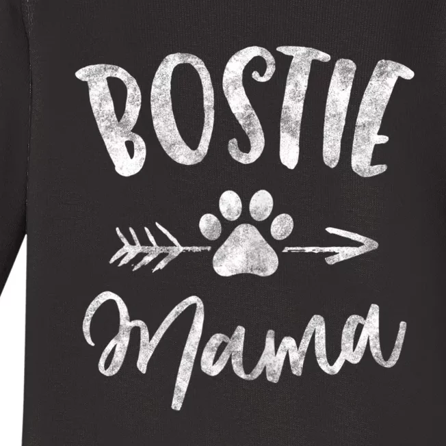 Bostie Mama Boston Terrier Lover Gifts Dog Mom Baby Long Sleeve Bodysuit