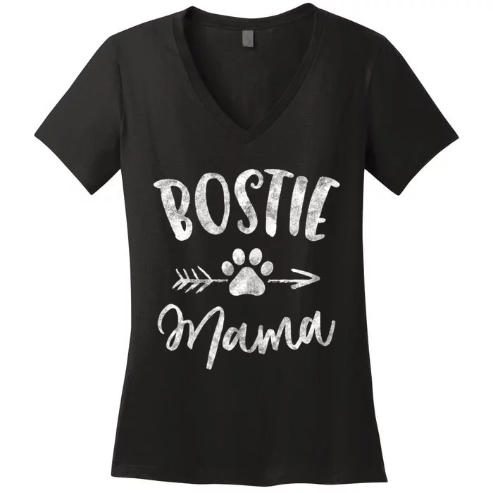 Bostie Mama Boston Terrier Lover Gifts Dog Mom Women's V-Neck T-Shirt