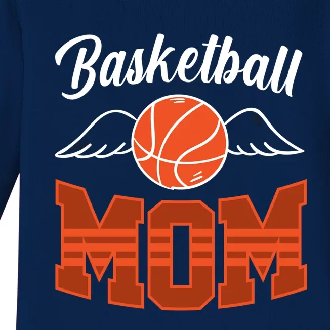 Basketball Mom Basketball Game Mother Mama Basketball Cute Gift Baby Long Sleeve Bodysuit