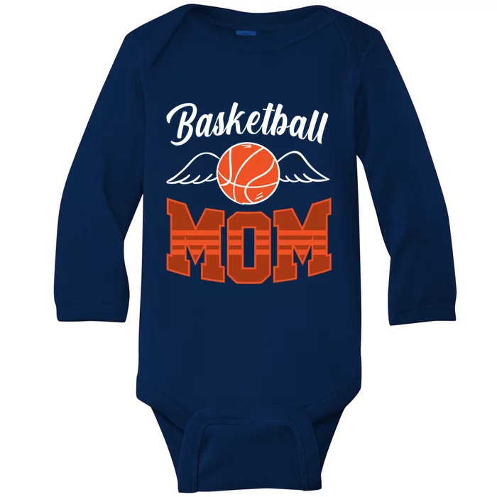 Basketball Mom Basketball Game Mother Mama Basketball Cute Gift Baby Long Sleeve Bodysuit