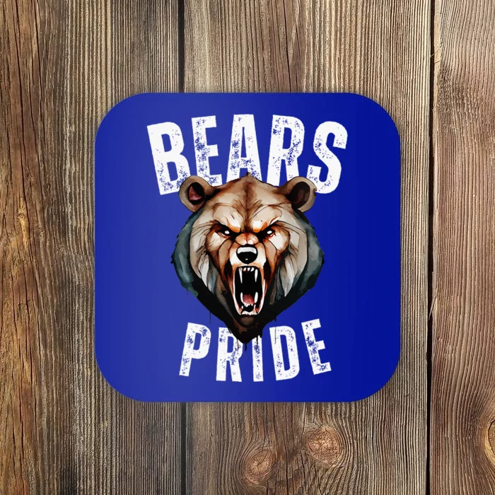 Bears Mascot Back To School Spirit Pride Sport Fans Game Day Coaster