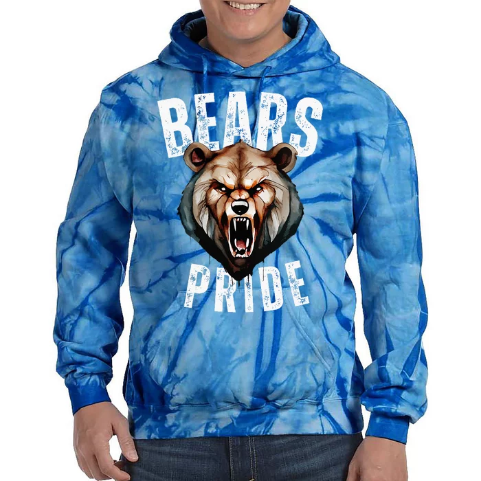 Bears Mascot Back To School Spirit Pride Sport Fans Game Day Tie Dye Hoodie