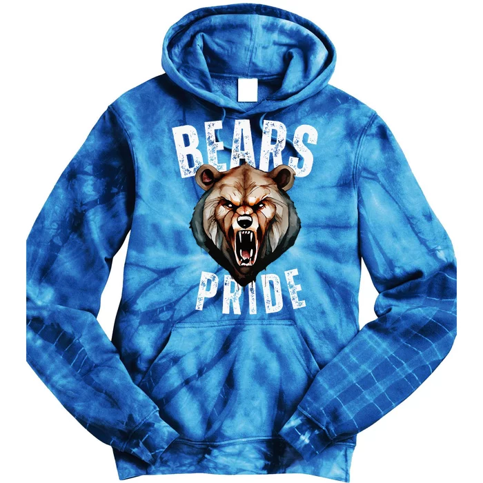 Bears Mascot Back To School Spirit Pride Sport Fans Game Day Tie Dye Hoodie