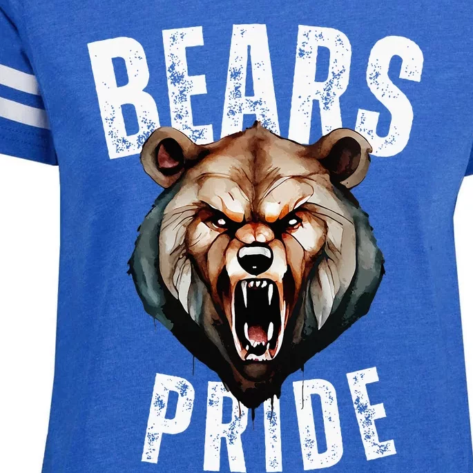 Bears Mascot Back To School Spirit Pride Sport Fans Game Day Enza Ladies Jersey Football T-Shirt