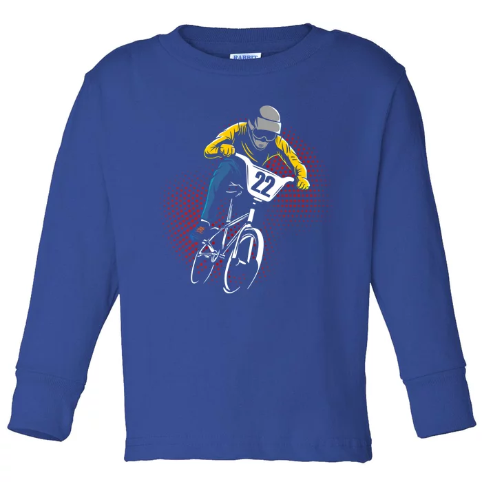 Bmx Mountain Biking Bike Racer Gift Toddler Long Sleeve Shirt