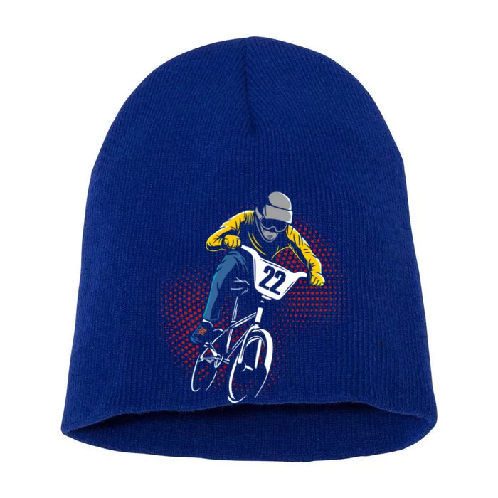 Bmx Mountain Biking Bike Racer Gift Short Acrylic Beanie