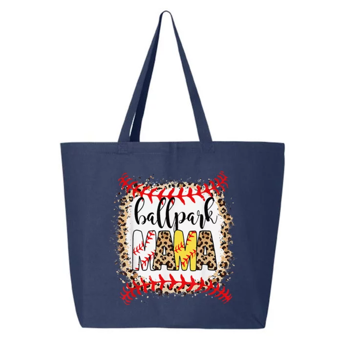 Ballpark Mama Ball Happy MotherS Day Leopard Bleached 25L Jumbo Tote