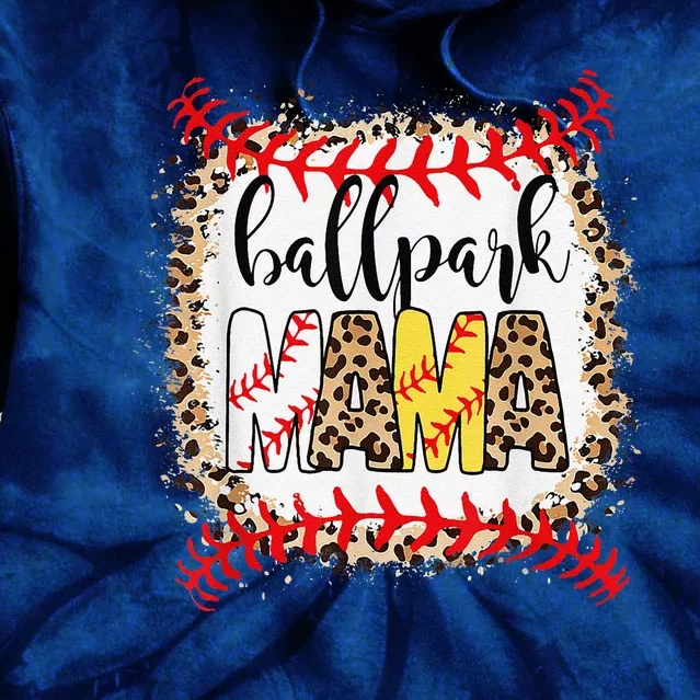 Ballpark Mama Ball Happy MotherS Day Leopard Bleached Tie Dye Hoodie