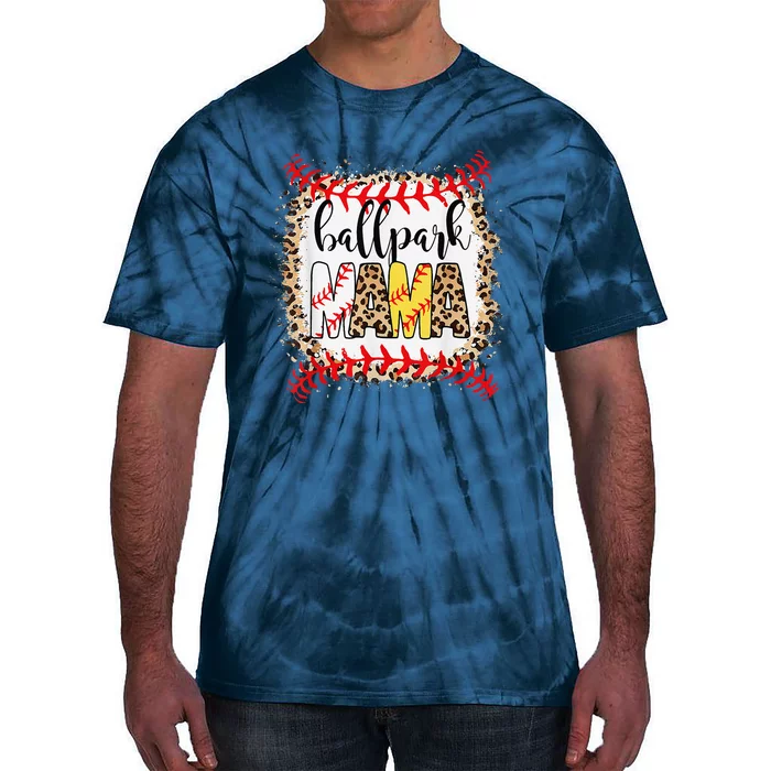 Ballpark Mama Ball Happy MotherS Day Leopard Bleached Tie-Dye T-Shirt