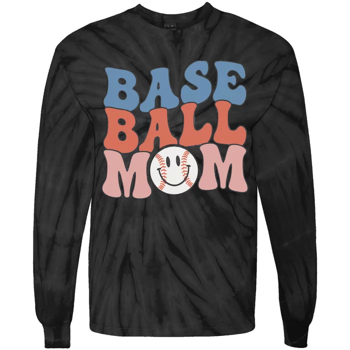 Baseball Mom Baseball Mom For Mother's Day Baseball Mama Matching Family Tie-Dye Long Sleeve Shirt