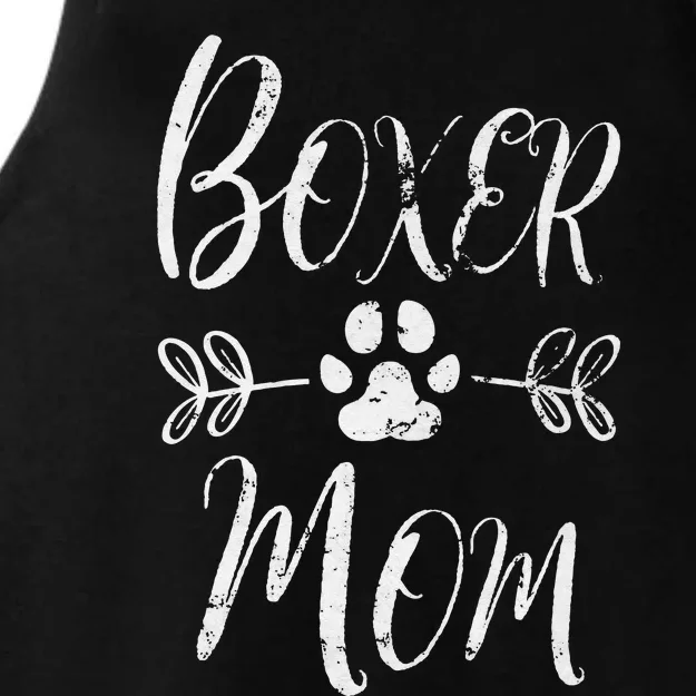 Boxer Mom Boxer Dog Lover Owner Funny Boxer Dog Mom Ladies Tri-Blend Wicking Tank