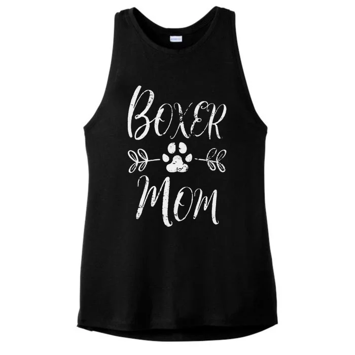 Boxer Mom Boxer Dog Lover Owner Funny Boxer Dog Mom Ladies Tri-Blend Wicking Tank