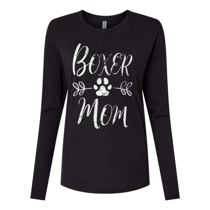 Boxer Mom Boxer Dog Lover Owner Funny Boxer Dog Mom Womens Cotton Relaxed Long Sleeve T-Shirt