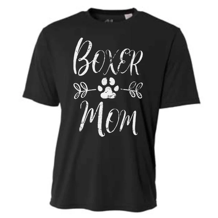 Boxer Mom Boxer Dog Lover Owner Funny Boxer Dog Mom Cooling Performance Crew T-Shirt