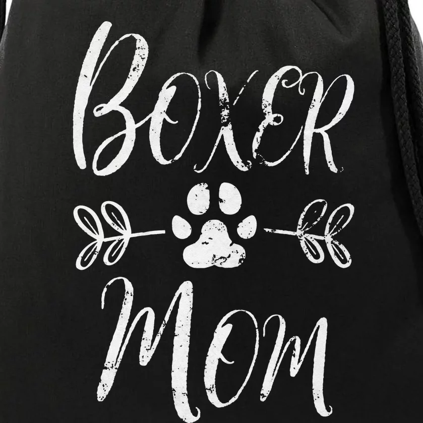 Boxer Mom Boxer Dog Lover Owner Funny Boxer Dog Mom Drawstring Bag