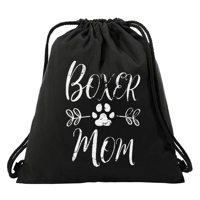 Boxer Mom Boxer Dog Lover Owner Funny Boxer Dog Mom Drawstring Bag