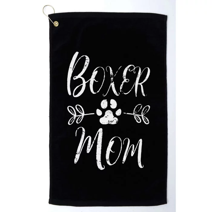 Boxer Mom Boxer Dog Lover Owner Funny Boxer Dog Mom Platinum Collection Golf Towel