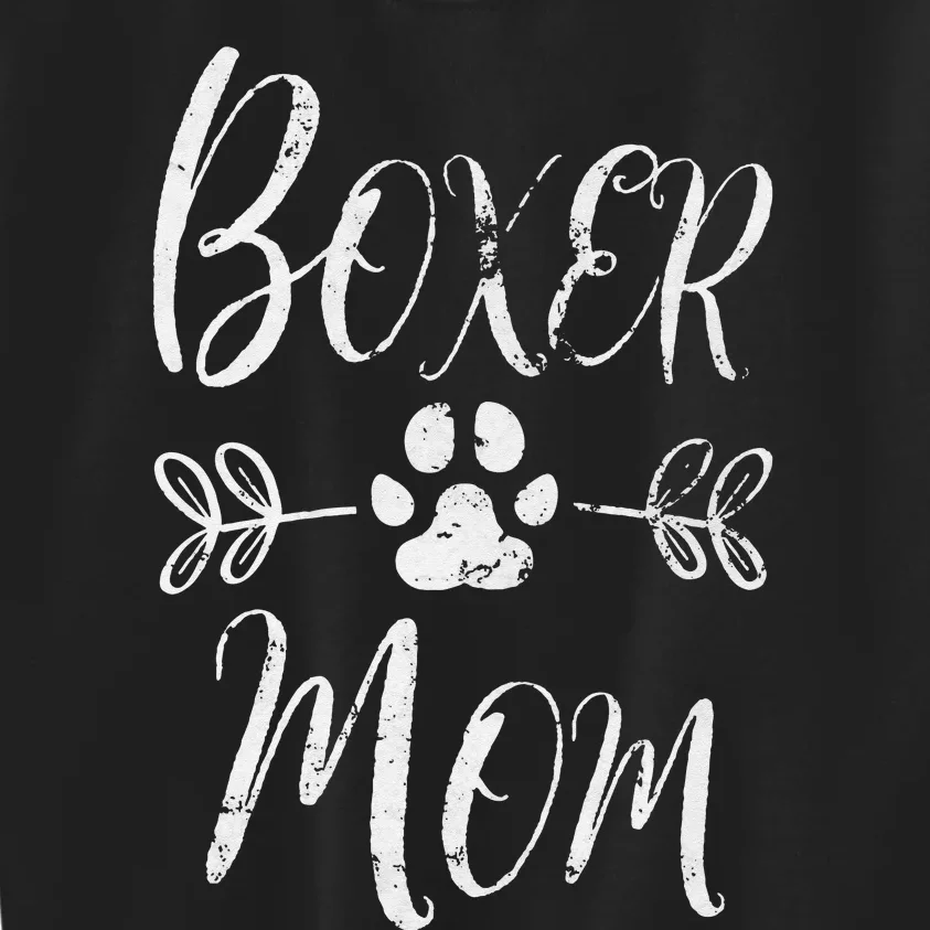 Boxer Mom Boxer Dog Lover Owner Funny Boxer Dog Mom Kids Sweatshirt