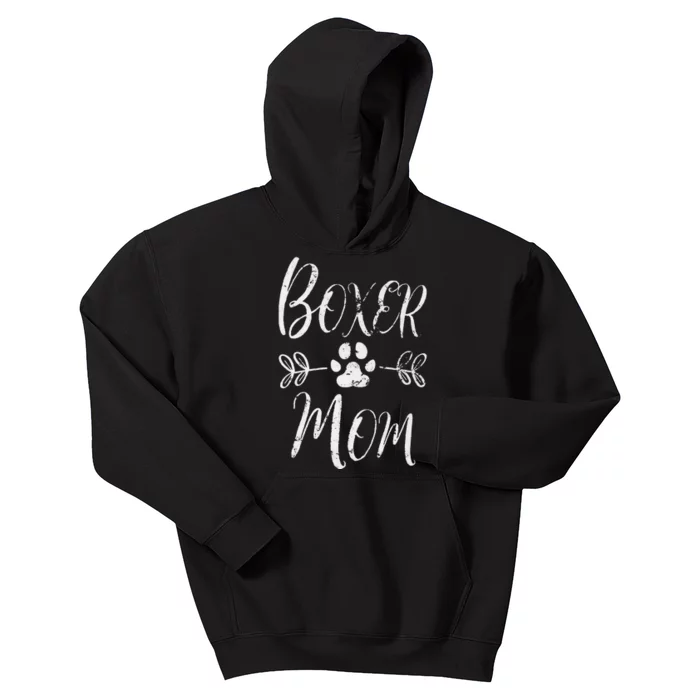 Boxer Mom Boxer Dog Lover Owner Funny Boxer Dog Mom Kids Hoodie