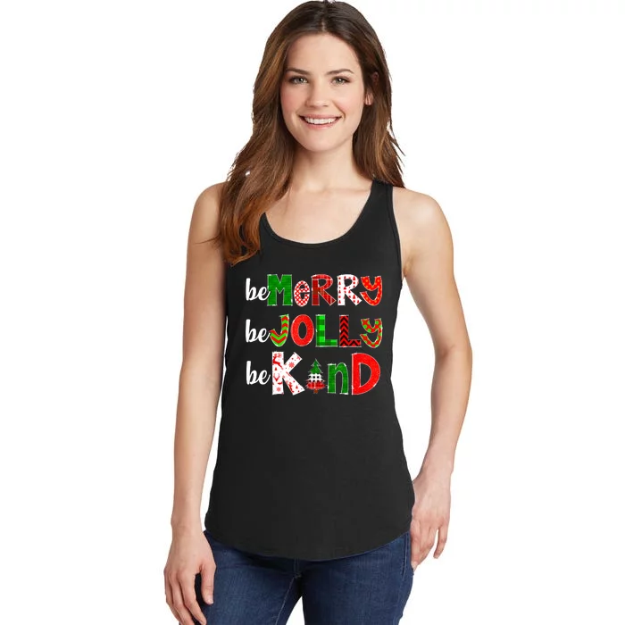 Be Merry Be Jolly Be Kind Merry Christmas Teacher Xmas Pjs Ladies Essential Tank