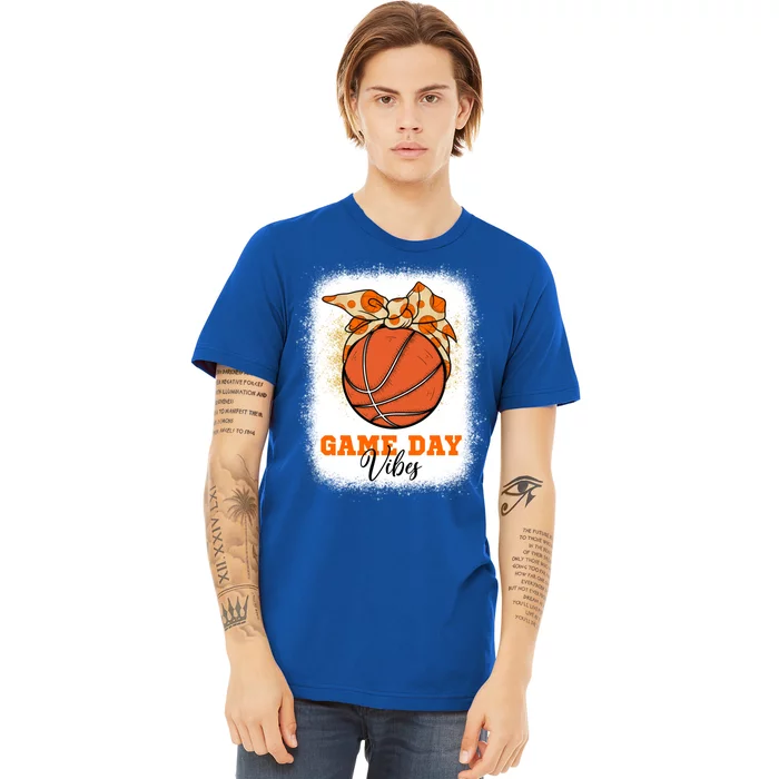 Basketball Mom Bleached Bun Mothers Day Mom Game Day Vibe Gift Premium T-Shirt