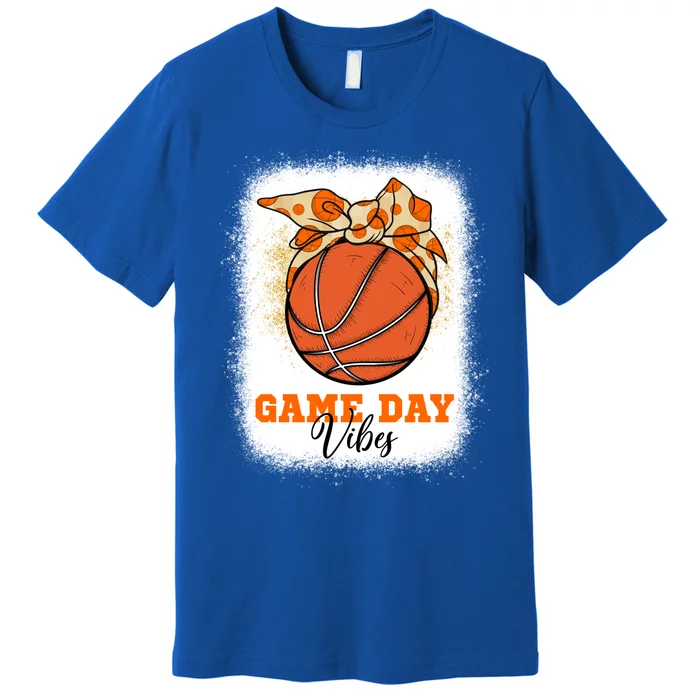 Basketball Mom Bleached Bun Mothers Day Mom Game Day Vibe Gift Premium T-Shirt