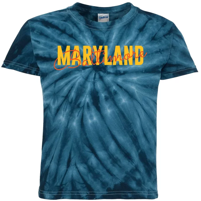 Baltimore Maryland Kids Tie-Dye T-Shirt