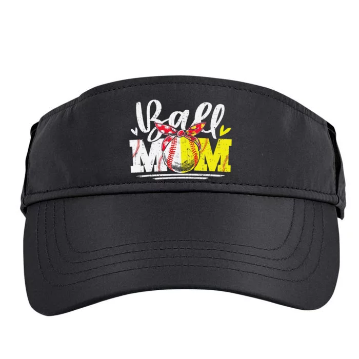 Ball Mom Baseball Softball Mama  Mothers Day Adult Drive Performance Visor