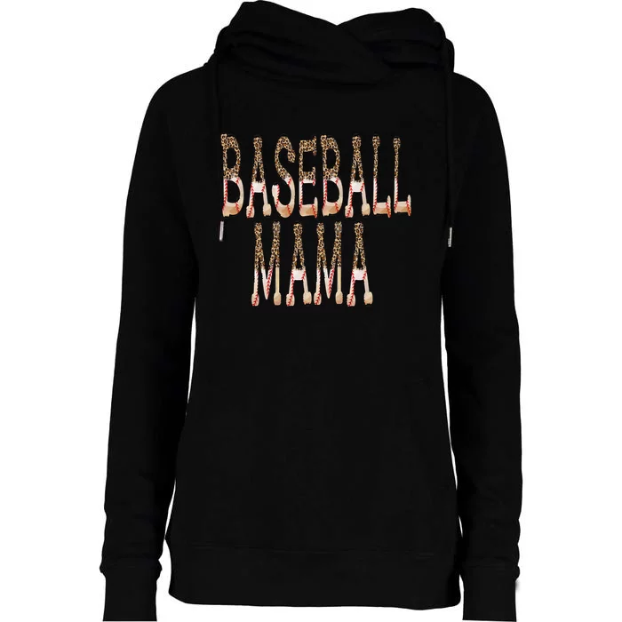 Baseball Mama ball wee high school college Womens Funnel Neck Pullover Hood