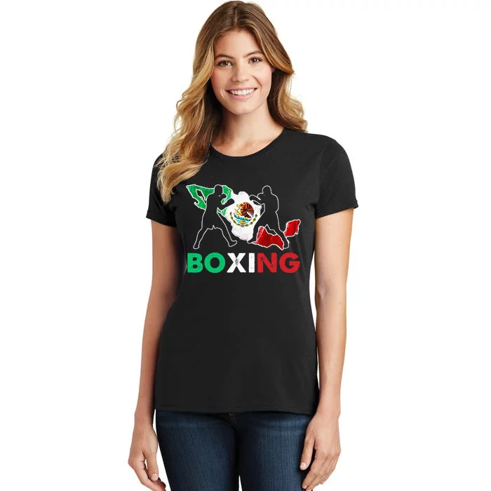 Boxing Mexican Boxers Mexico Flag Women's T-Shirt