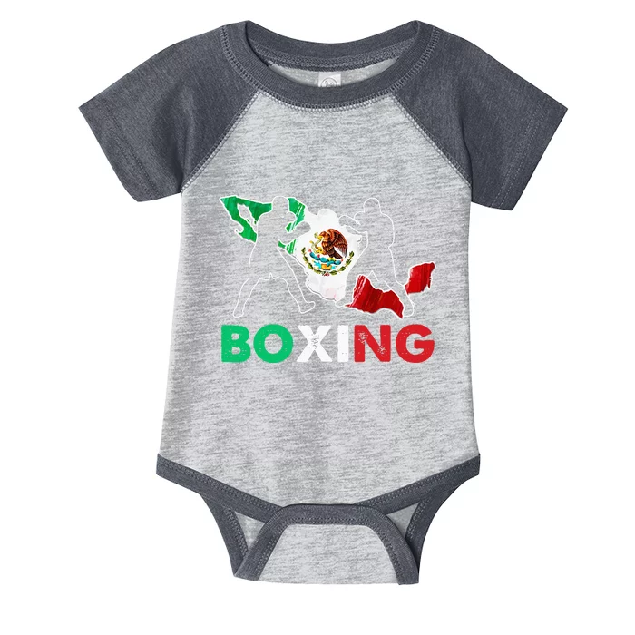 Boxing Mexican Boxers Mexico Flag Infant Baby Jersey Bodysuit