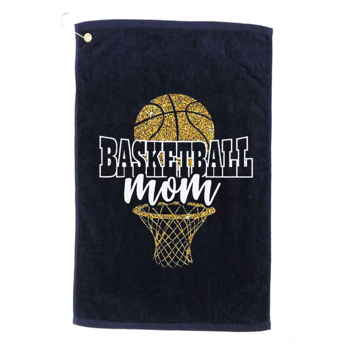 Basketball Mom Basket Hoop Platinum Collection Golf Towel