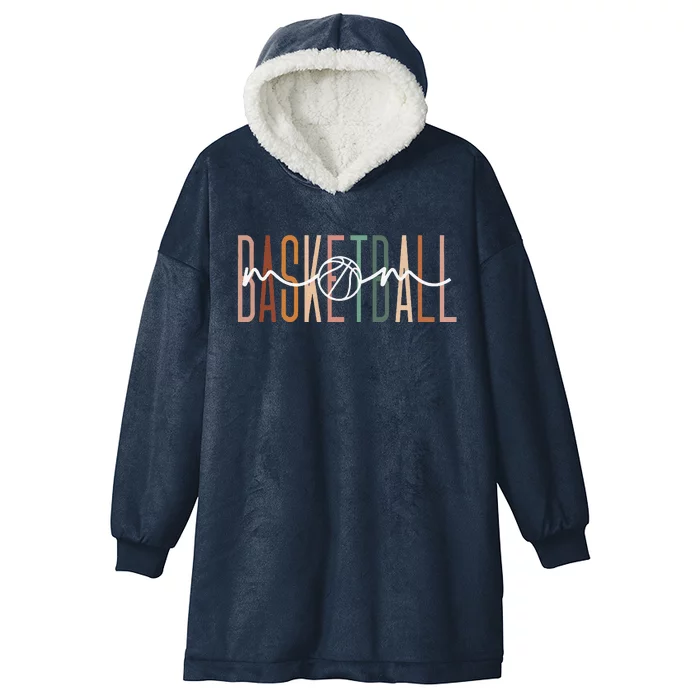 Basketball Mom Basketball Mama Cute Mom Life Basketball Hooded Wearable Blanket