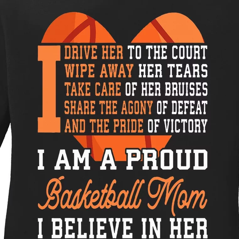 Basketball Mom Ladies Long Sleeve Shirt