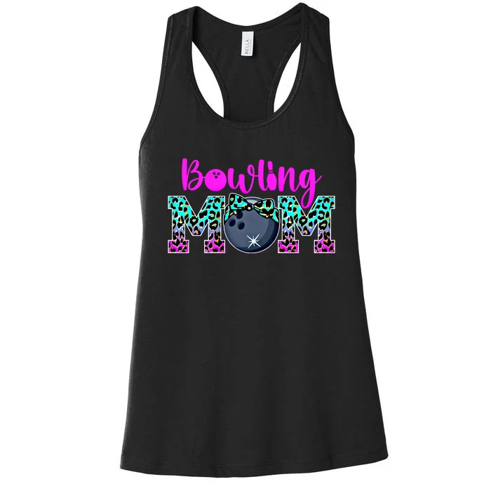 Bowling Mom Bowling Mama Of A Bowler Mother Funny Gift Women's Racerback Tank