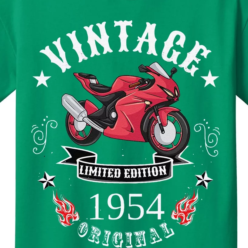 Birthday Man Biker 1954 Gift Motorcycle Red Superbike Kids T-Shirt