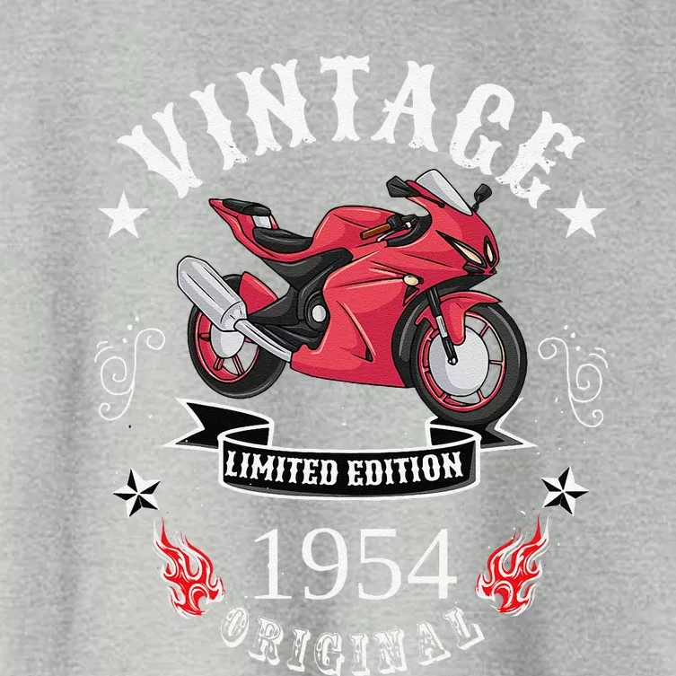 Birthday Man Biker 1954 Gift Motorcycle Red Superbike Women's Crop Top Tee